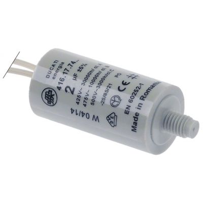 Condensator 2 µF, 425V, toleranta 5%, 50/60 Hz, ambient temp max. -25 to +85°C, ø 25 mm - 365170