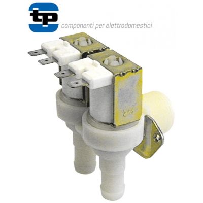 Electrovalva unghiulara cu 2 iesiri 230V, intrare ¾", iesire 14 mm, deschider nominala DN10, TP - 370020