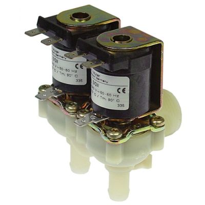 Electrovalva, 2 Cai, 230V, intrare ¾", iesire 11,5mm, deschidere nominala DN10, t. max. 90°C, raport ciclic 100% - Cod 370094