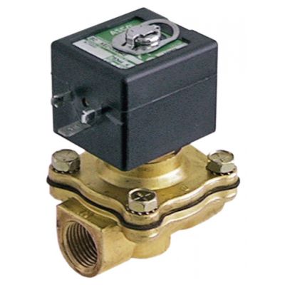 solenoid valve 2-ways 230 VAC connection ½" L 70mm DN 16mm slide-on receptacle DIN -20° up to 85°C