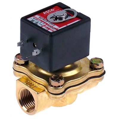 solenoid valve 2-way-ways 230VAC inlet 1/2" outlet 1/2" L 69mm DN 16mm slide-on receptacle DIN
