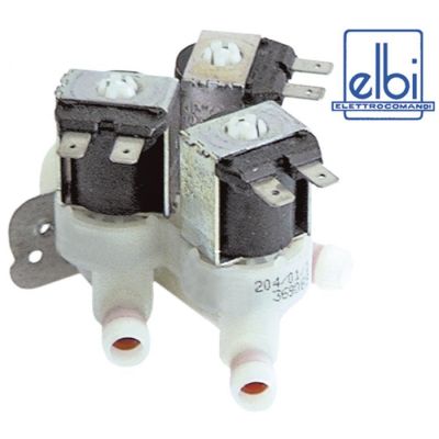 Electrovalva, 3 Cai, dreapta, 230 V, intrare ¾", iesire 11,5 mm, t.max. 90°C, iesire A 2,5l/min - Cod 370182