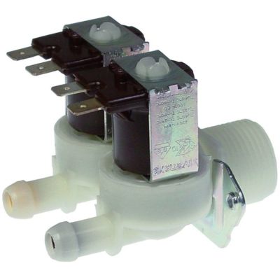 Electrovalva, 2 Cai, dreapta, 230 V, intrare ¾", t. max. 90°C, iesire A 2,5l/min, iesire B 2,5l/min - Cod 370183
