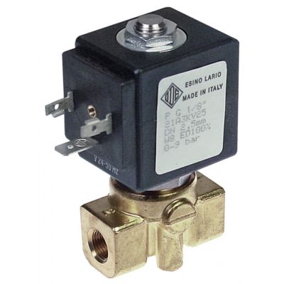 Electrovalva 2 Cai, 24 V CA, racord 1/8", L 40 mm, deschidere nominala 2,5 mm, priza DIN - Cod 370209