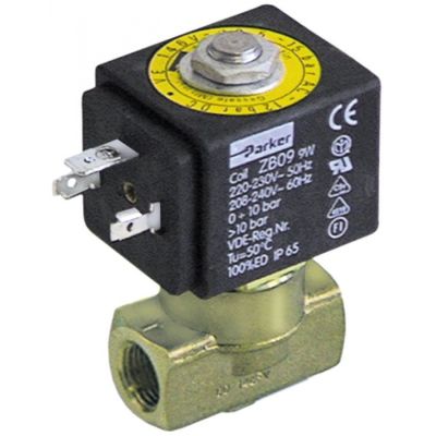 Electrovalva Parker VE-146, bobina ZB12 24 V continuu, racorduri ¼", deschidere nominala 3 mm, priza DIN, -20°+130°C, max. 8 bari - 370221
