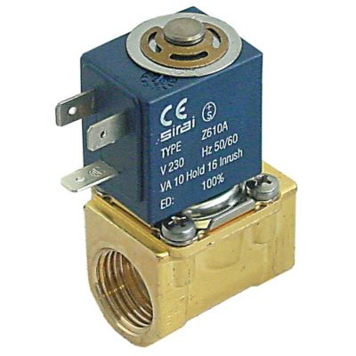 Electrovalva Sirai 1/2", 230V,  L140-B, bobina Z610A, -10+90°C, normal inchisa, presiune 0,35-10 bari  - 370239