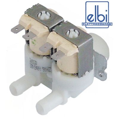 Electrovalva, 2 Cai, 230 V, intrare ¾", iesire 11,5 mm. t. max. 90°C, plastic, ELBI - Cod 370315