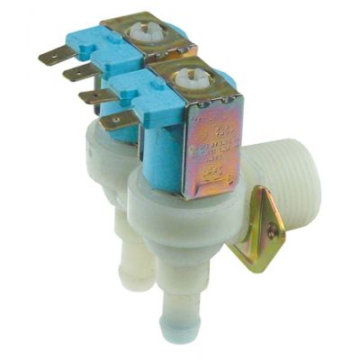 Electrovalva, 2 Cai, unghiulara, 230V, intrare ¾", iesire 11,5mm, t. max. 90°C, plastic, TP - Cod 370343