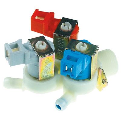 Electrovalva cu 3 cai, dreapta, 230 V, intrare ¾", iesiri 11,5 mm, t.max. 90°C, EATON (INVENSYS), plastic - 370345