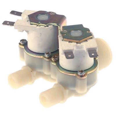 solenoid valve double straight 230V inlet ¾"mm outlet ¼"mm plastic