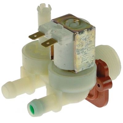 solenoid valve double straight 230V inlet ¾" outlet 11,5mm t.max. 90°C output B 3,4l/min
