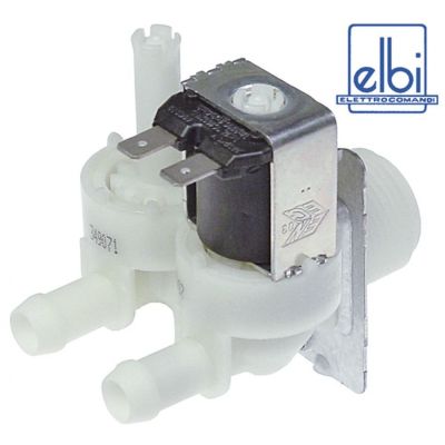Electrovalva 2 cai, 230V, intrare ¾", iesire 11,5 mm. t. max. 90°C, plastic, ELBI - 370461