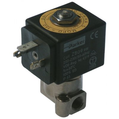 Electrovalva alama nichelata, 2 Cai, 230 V CA, racord 1/8", L 30 mm - Cod 370473