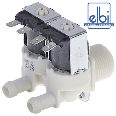 Electrovalva dubla cu reductii in iesire de 2 l/min, 220-240V, intrare ¾", iesire 11,5 mm, t.max. 60°C - 370526