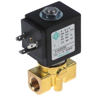 Electrovalva ODE 1/4", bobina 24V AC, L 40 mm, DN 5,5 mm, -10 +140°C, P max. 3 Bar - 370582