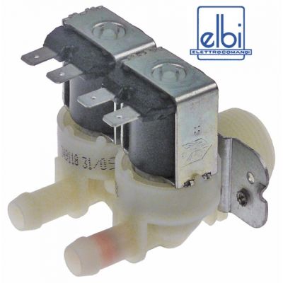 solenoid valve double straight 220-240V inlet 3/4" outlet 11,5 mm input 5,5 l/min output A 5,5 l/min