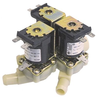 solenoid valve triple 230V inlet ¾" outlet 14,5mm DN10 t.max. 90°C output A 3l/min output B 3l/min