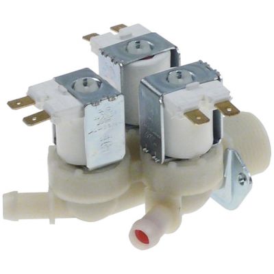 solenoid valve 3-fold straight 230V AC inlet ¾" outlet 11,5mm 10 t.max. 90°C input 5,5l/min