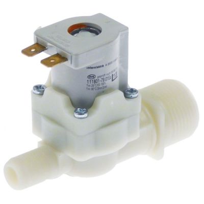 Electrovalva dreapta 220/240 V, intrare 3/4", iesire 13,5 mm, DN8, t.max. 90°C, plastic - 370688
