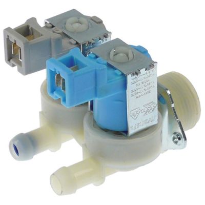 solenoid valve double straight 230V AC inlet ¾" outlet 11,5mm t.max. 90°C plastic Invensys