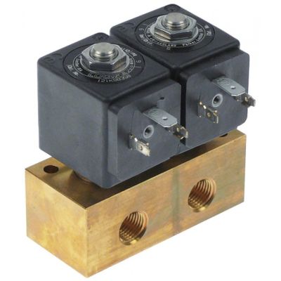 solenoid valve brass 3-ways 230V AC connection ¼" IT L 77mm coil type 4818653D