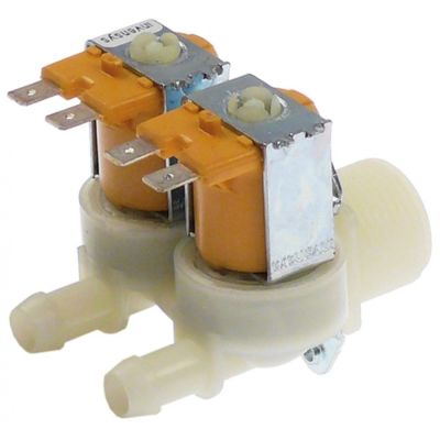 solenoid valve double straight 24V AC inlet ¾" outlet 11,5mm t.max. 90°C plastic Invensys