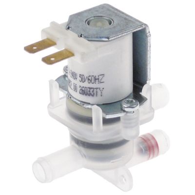 solenoid valve double straight 220-240V AC inlet 11 outlet 11mm plastic MILANO output B red