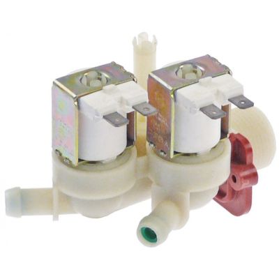 solenoid valve 3-fold straight 230V AC inlet ¾" outlet 11,5mm t.max. 90°C TP plastic