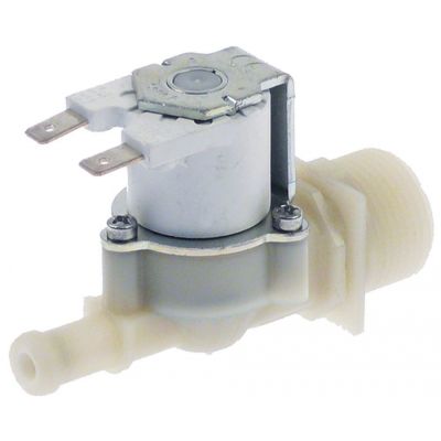 solenoid valve single straight 24V AC inlet 3/4" outlet 10,5mm t.max. 90°C plastic
