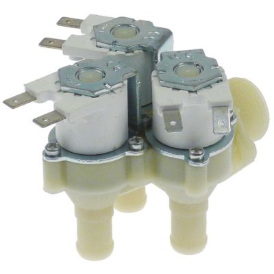 solenoid valve 3-fold angled 24V AC inlet ¾" outlet 14,5mm t.max. 60°C RPE plastic