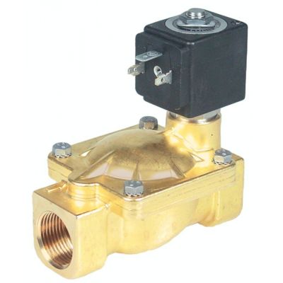 Electrovalva 3/4", 230V, L 100 mm, T.max. 140°C, P.max. 10 bar, bobina DZ06S6, priza DIN, ventil Lucifer 7321(PM143) - 371187