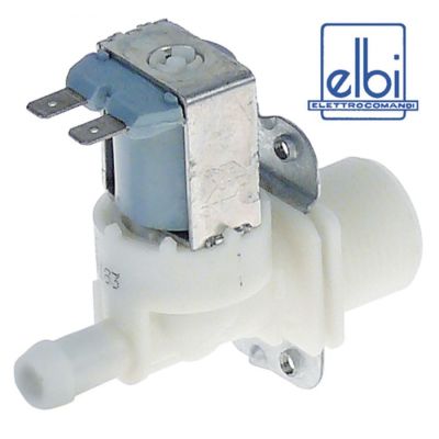 Electrovalva dreapta 24 V, filet intrare 3/4", racord iesire 11,5 mm, DN10, t.max. 90°C, ELBI, plastic - 373000