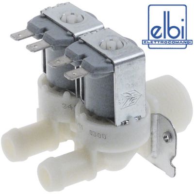 solenoid valve double straight 24V inlet ¾" outlet 13,3mm t.max. 90°C duty cycle 100% ELBI