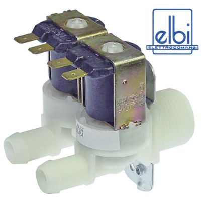 Electrovalva dubla dreapta 230 V, intrare ¾", iesire 14 mm, deschidere nominala DN10, ELBI