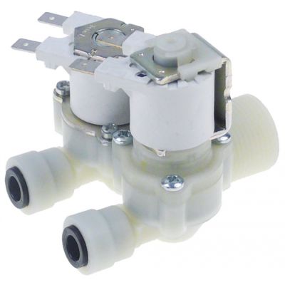 solenoid valve double straight 230V t.max. 60°C plastic RPE flow regulating valve inlet white