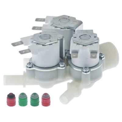 solenoid valve triple straight 230V AC inlet 3/4" outlet 10mm input 10-12l/min RPE plastic