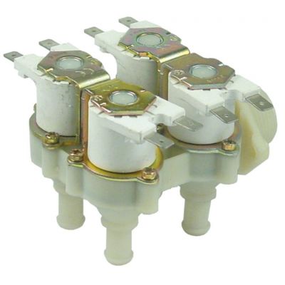 Electrovalva plastic 230V, intrare ¾", iesire 11,5mm, deschidere nominala DN10, RPE, cuadruplu - 374027