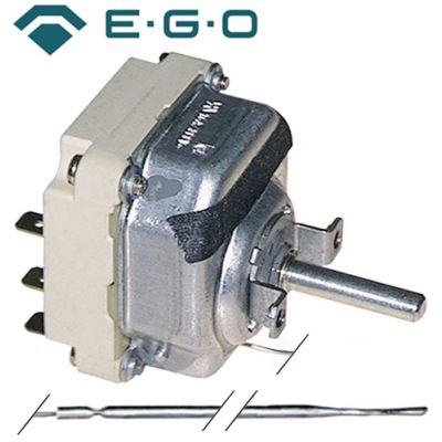 Termostat trifazic 60 - 200°C, cu 3 contacte 16A, bulb ø 3,1 x 235 mm, lungime capilar 1480 mm, EGO 55.34034.210 - 375050