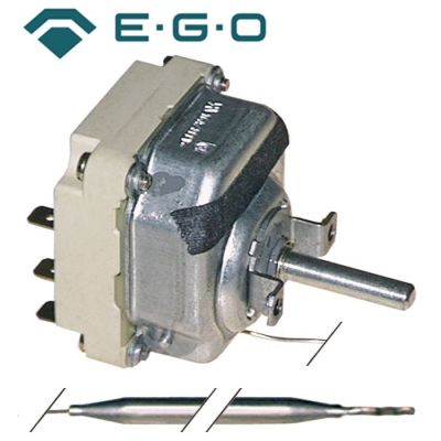 Termostat friteuza 95-185 °C, 3 contacte, 16 A, bulb ø 6 x 117 mm, capilar 1480 mm, EGO - 375058
