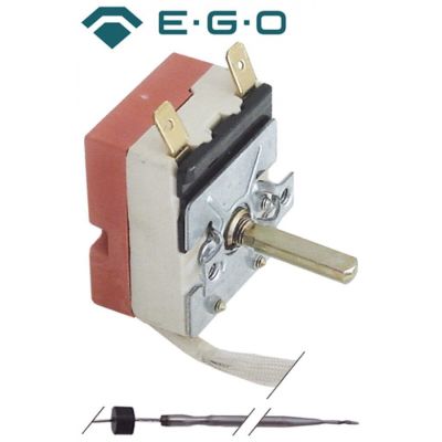 Termostat, temperatura maxima 258 °C, gama temperatura 58-258 °C, 1 contact, 16 A, senzor ø 3,1 mm, lungime senzor 201 mm - Cod 375116