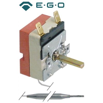 Termostat, temperatura maxima 131 °C, gama de temperatura 80-131 °C, 1 contact, 16 A, senzor ø 6 mm, lungime senzor 98 mm - Cod 375179
