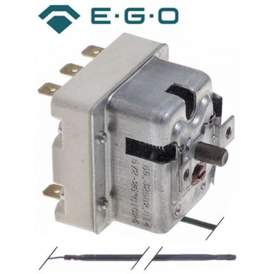 Termostat de siguranta, 560°C, 3 contacte, 20 A, bulb ø 3,9 x 228 mm, lungime tub capilar 870 mm, EGO 55.32582.814 - 375190