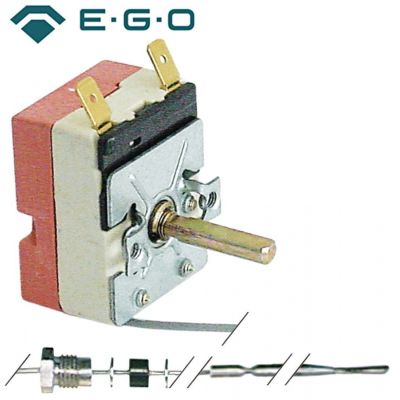 Termostat friteuza 60-215°C, contact 16A, bulb ø 3,1 x 201 mm, presetupa M9, EGO 55.13042.290, pentru fript gogosi - placinte - 375204