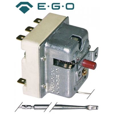 Termostat, 280 °C, 3 contacte, 20 A, senzor ø 4 mm, lungime senzor 120 mm, lungime tub capilar 900 mm - Cod 375284