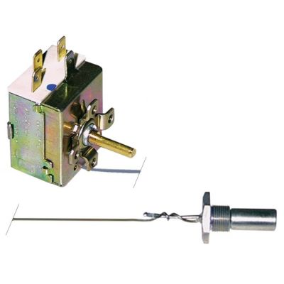 Termostat reglabil 0-90 °C, contact in comutatie 1 CO, 15 A, senzor ø 11 x 36 mm, filet M14x1, capilar 600 mm - 375318