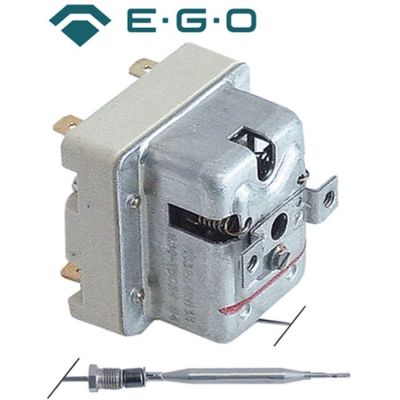 Termostat de siguranta 230°C, contacte 1x20 / 1x0,5 A, bulb ø 6x74 mm, EGO 55.32542.833 - 375358