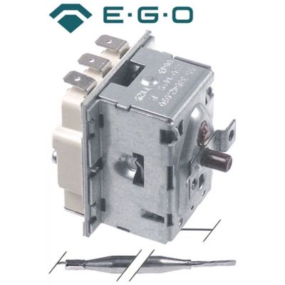 Termostat, 230 °C, 3 contacte, 20 A, senzor ø 6 mm, lungime senzor 107 mm, fir capilar 870 mm - 375430