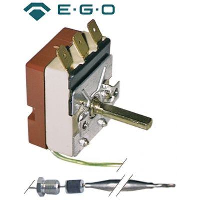 Termostat, temperatura maxima 93 °C, gama temperatura 31-93 °C, 1 contact, 16 A, senzor ø 6 mm, lungime senzor 98 mm - Cod 375526