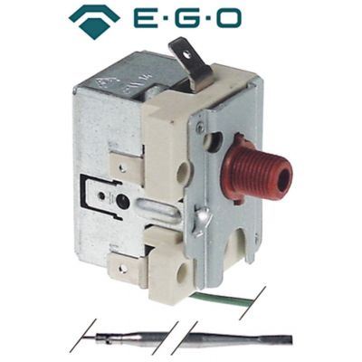 Termostat, 340°C, 1 contact, 16 A, senzor ø 4 mm, lungime senzor 100 mm, lungime tub capilar 1860 mm - Cod 375531