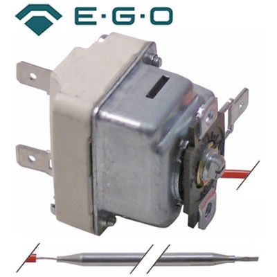 Termostat 19-90°C, contact in comutatie 1CO, 16A, bulb ø 6 x 129 mm, capilar 980 mm, EGO 55.19219.825 - 375534